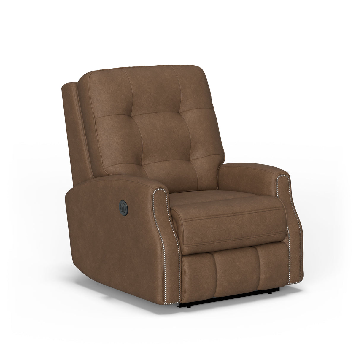 Devon Transitional Fabric Power Recliner With Nailhead Trim | Flexsteel
