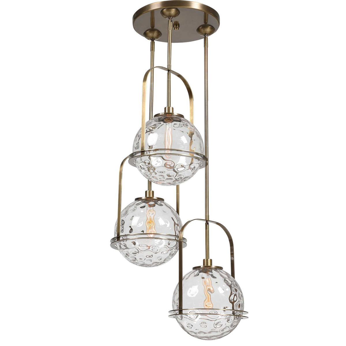 Mimas 3 Light Cluster Pendant - Gold / Silver by Uttermost - View 5