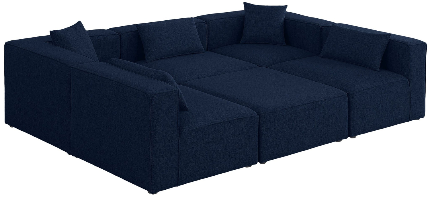 Cube - Modular Sectional 6 Piece - Navy - Fabric | Home Elegance USA