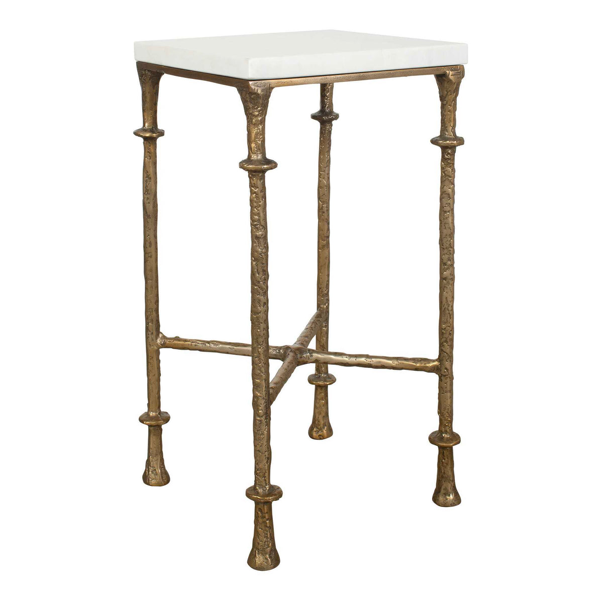 Penelope Marble Accent Table Brass / White - Gold / White by Uttermost - View 3