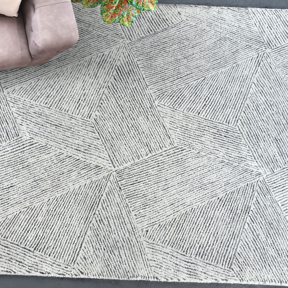 Paonia Geometric 9 X 12 Rug - Light Gray by Uttermost - View 2