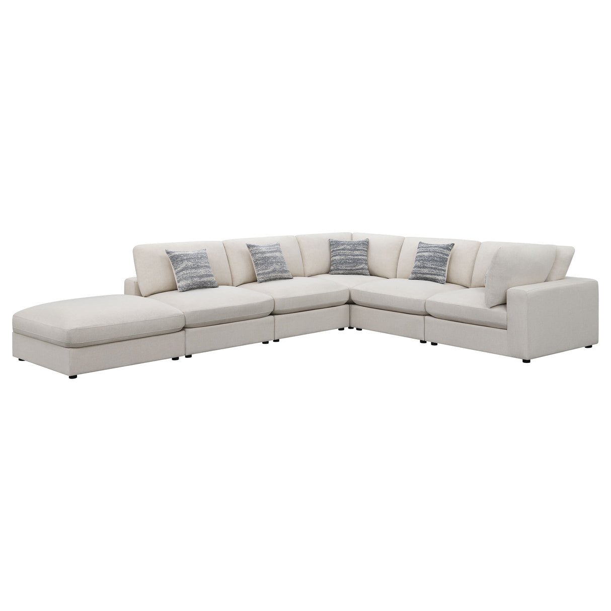 Rhette Beige 6-piece Upholstered Sectional with Reversible Cushions - sold by Home Elegance USA