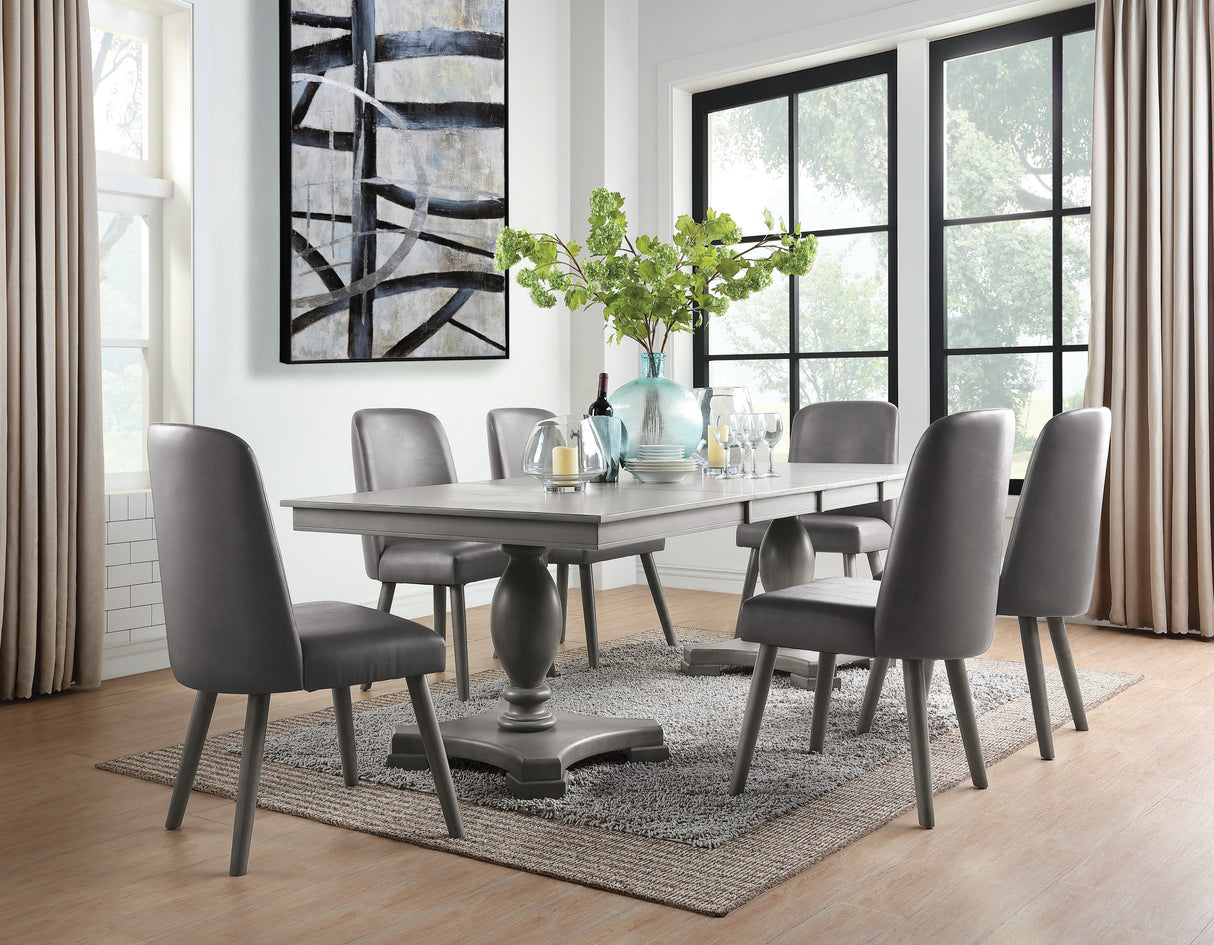 Waylon Gray Oak Finish 7PCs Dining Room Set - sold by Home Elegance USA