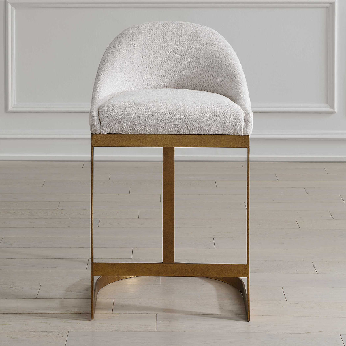 Ira Counter Stool Gold / Ivory - Gold / White by Uttermost - View 2