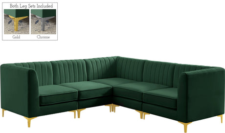 Alina - Modular Sectional 5 Piece - Green | Home Elegance USA