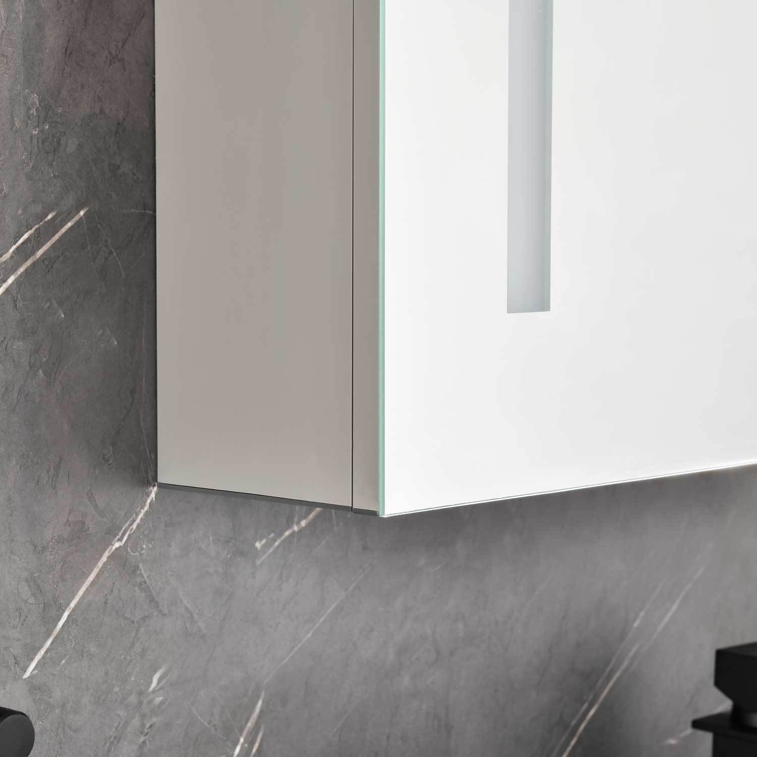 40in. W x 30 in. H LED Large Rectangular Aluminum Alloy Surface Mount Medicine Cabinet with Mirror | Home Elegance USA