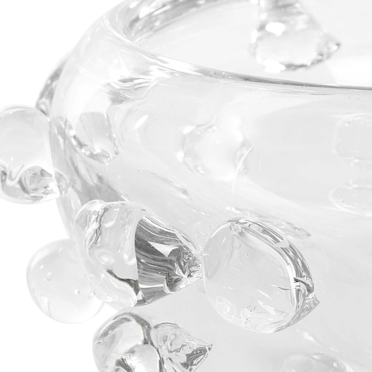 Aura Clear Glass Bowl - White by Uttermost - View 3