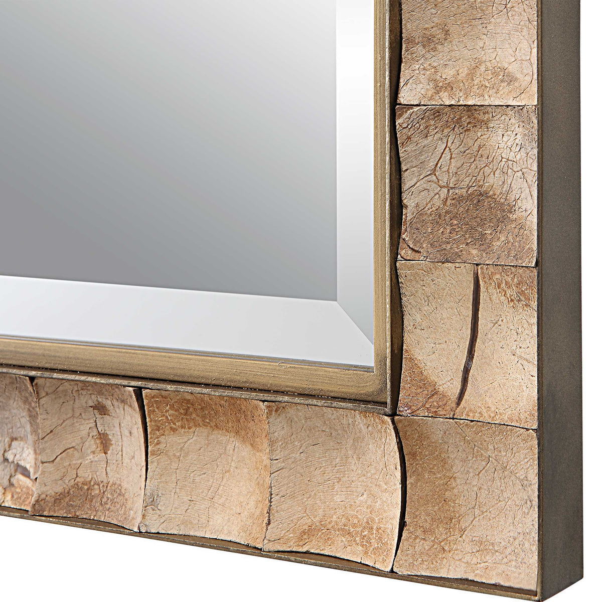Cocos Coconut Shell Mirror - Light Brown by Uttermost - View 5