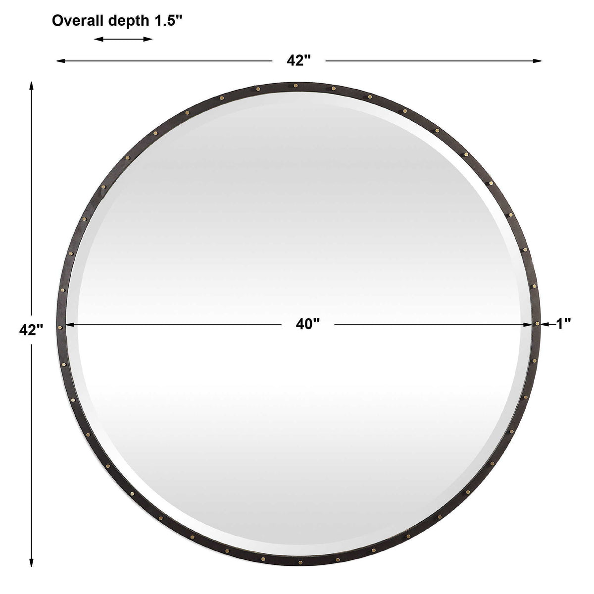 Benedo Round Mirror - Black by Uttermost - View 10