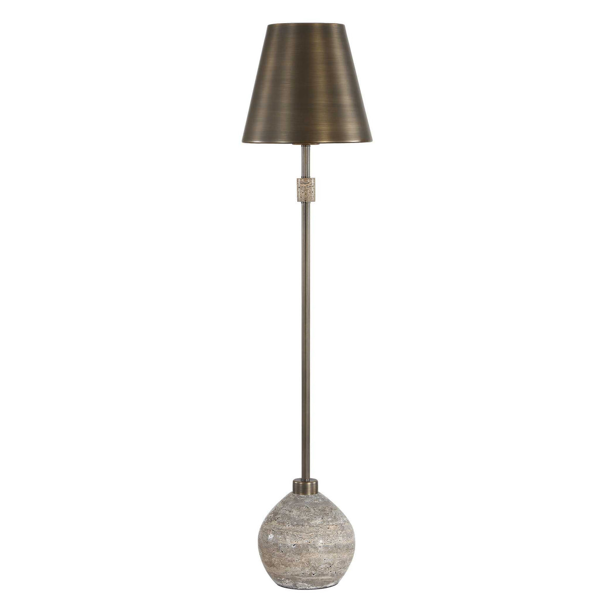 Jaycee Dark Travertine Buffet Lamp Brass / Gold / Gray - Bronze / Gray by Uttermost - View 3
