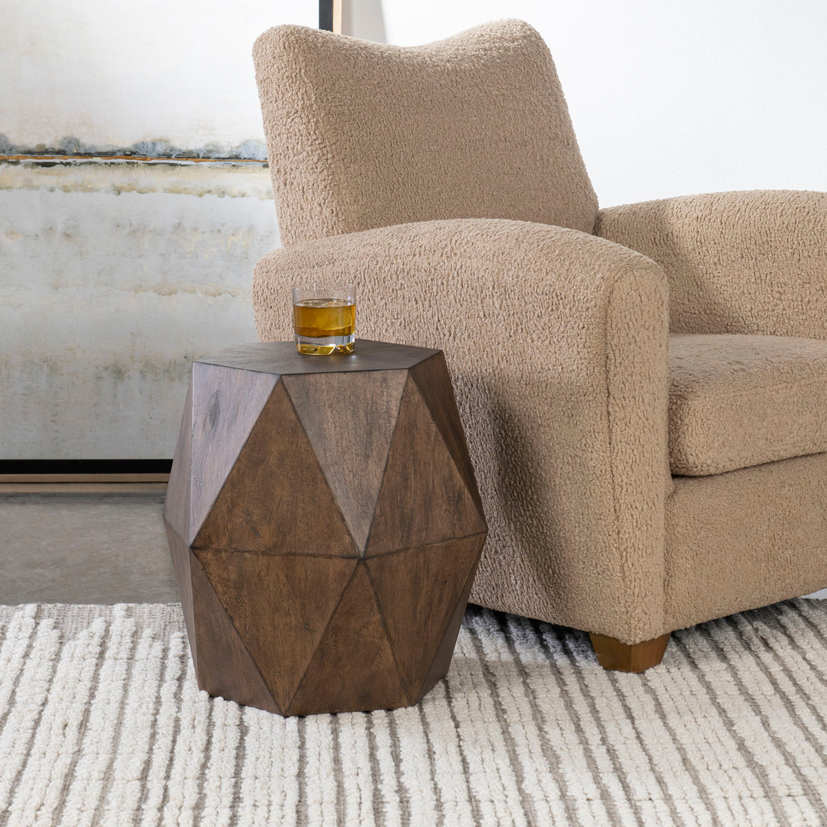 Volker Honey Geometric Accent Table - Dark Brown by Uttermost - View 2