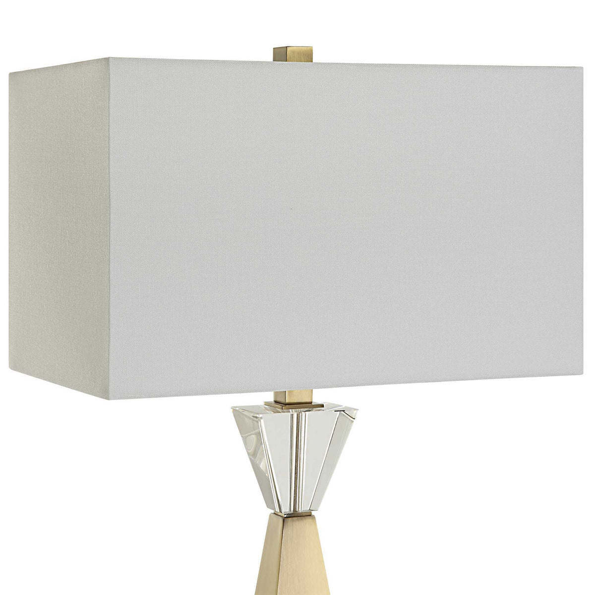 Arete Modern Brass Table Lamp - Gold / White by Uttermost - View 5