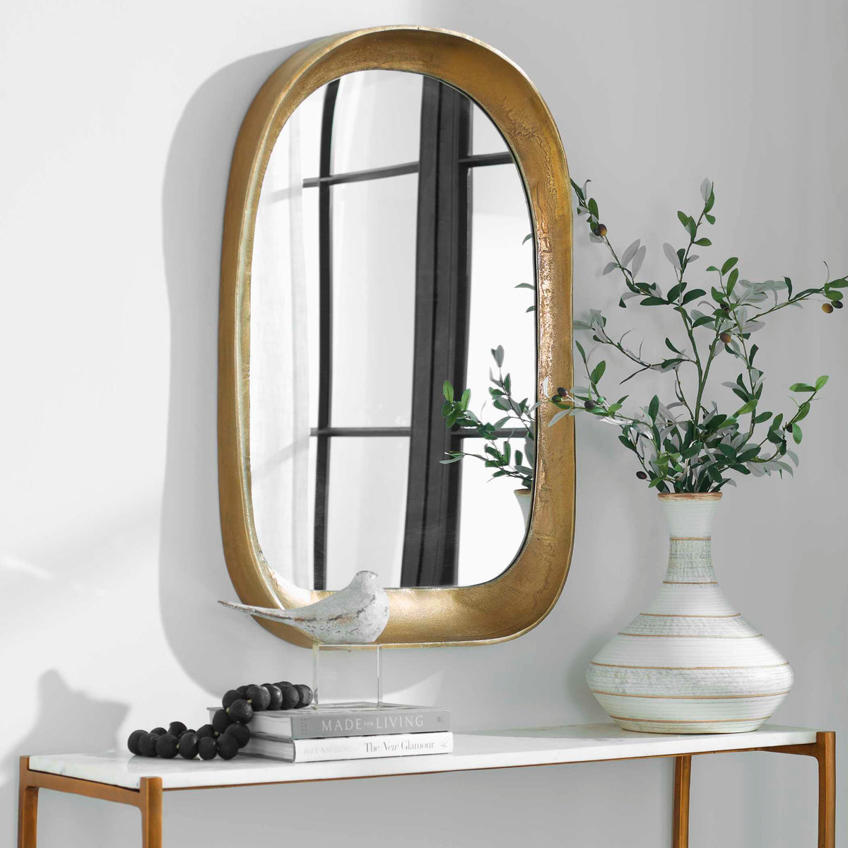 Bradano Brass Arch Mirror - Bronze by Uttermost - View 3