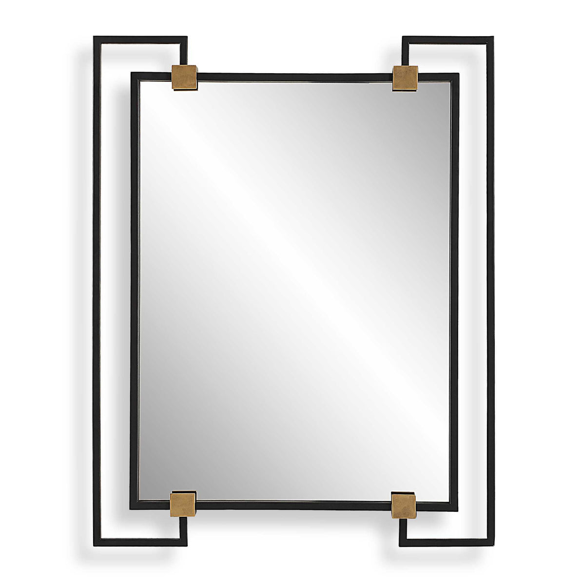 Ivey Rectangle Industrial Mirror - Black by Uttermost - View 1