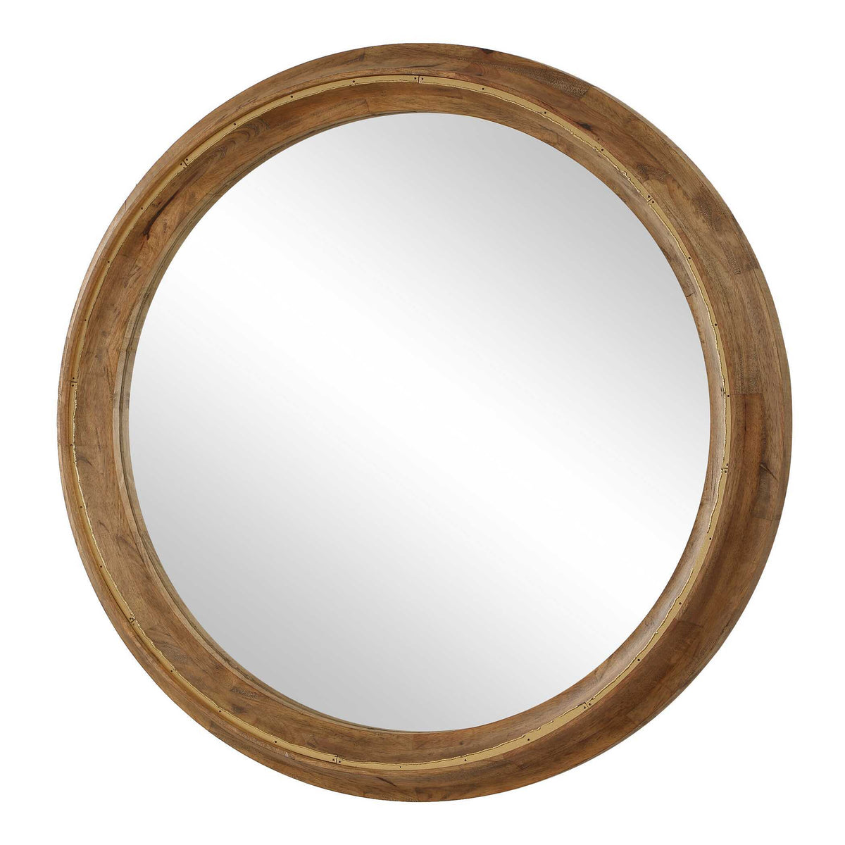 Frontier Round Wood Mirror Woodtone - Dark Brown by Uttermost - View 4