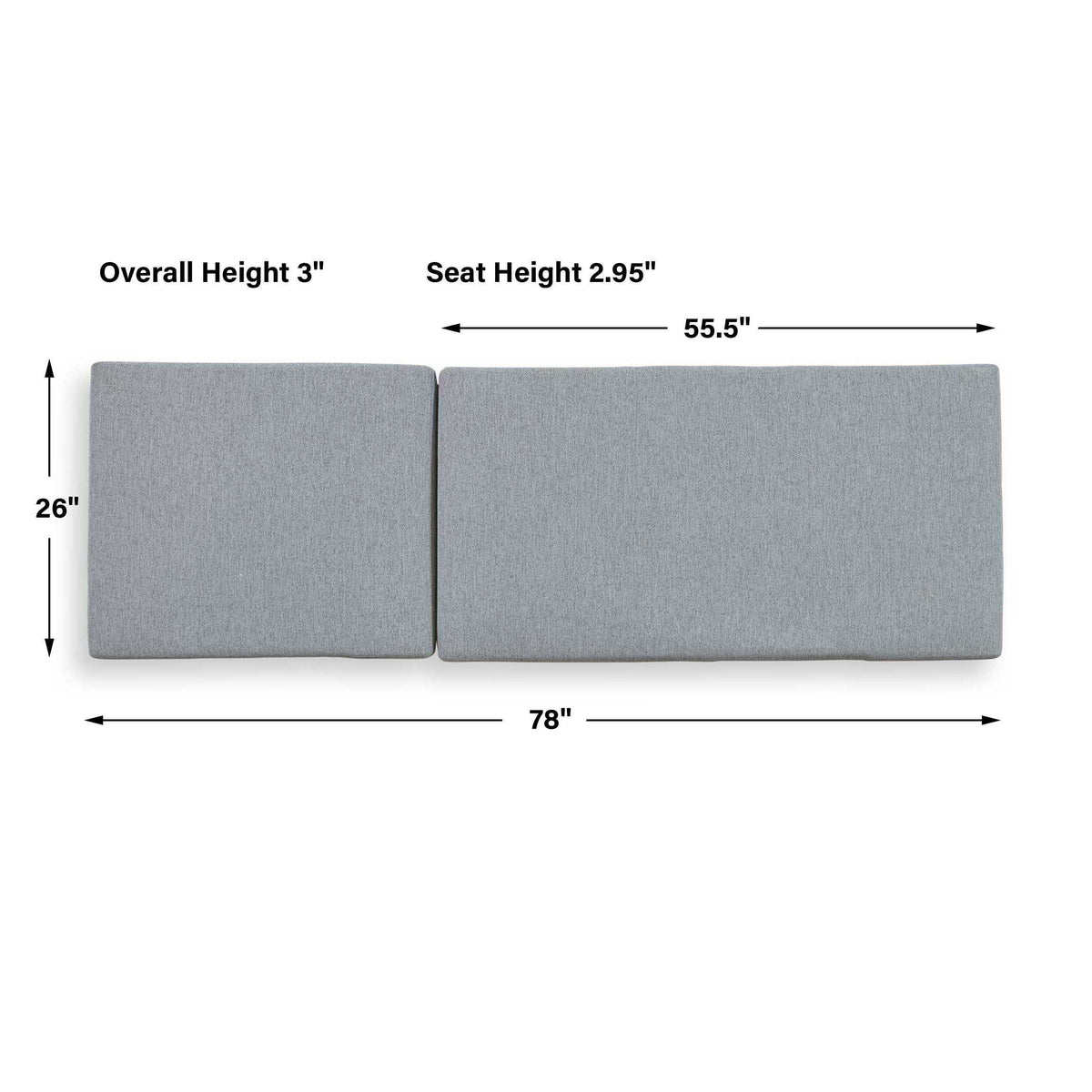 Bea Outdoor Pool Chaise Cushion - Gray by Uttermost - View 6