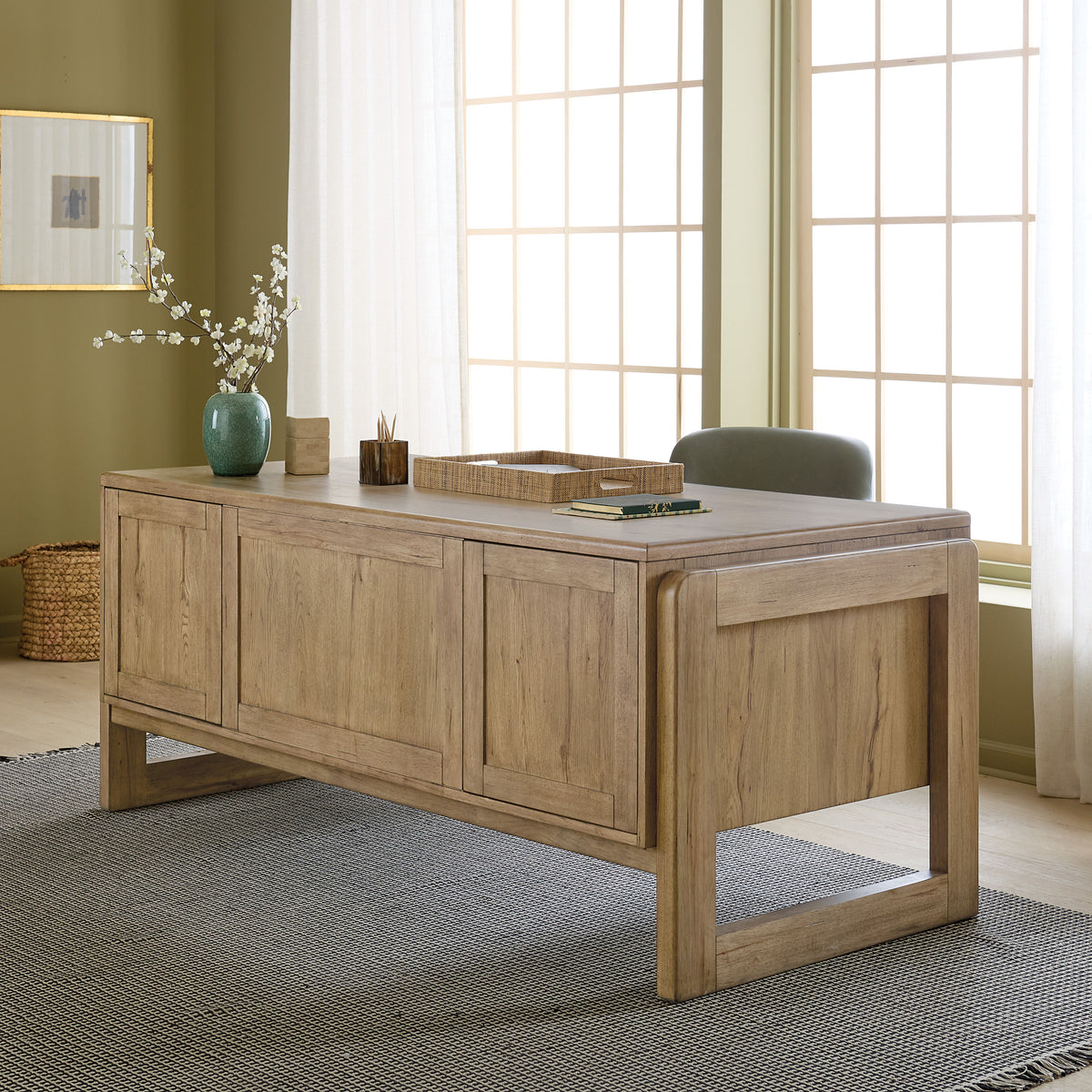 Executive Desk - Light Brown by Hooker Furniture - View 7