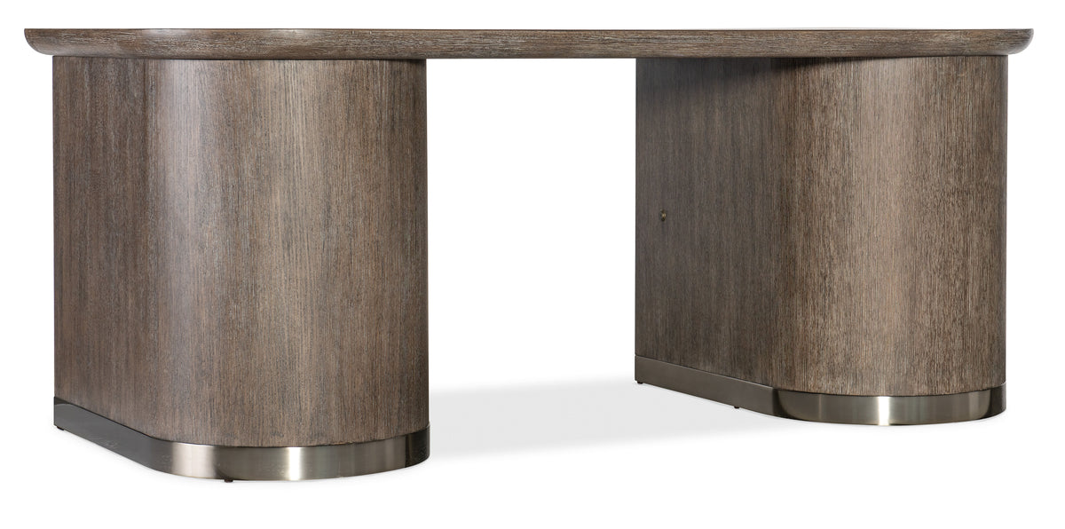 Modern Mood Executive Desk - Dark Brown / Dark Gray by Hooker Furniture - View 5