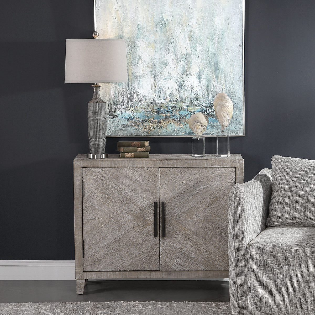 Adalind Washed Accent Cabinet White Washed - Gray by Uttermost - View 2