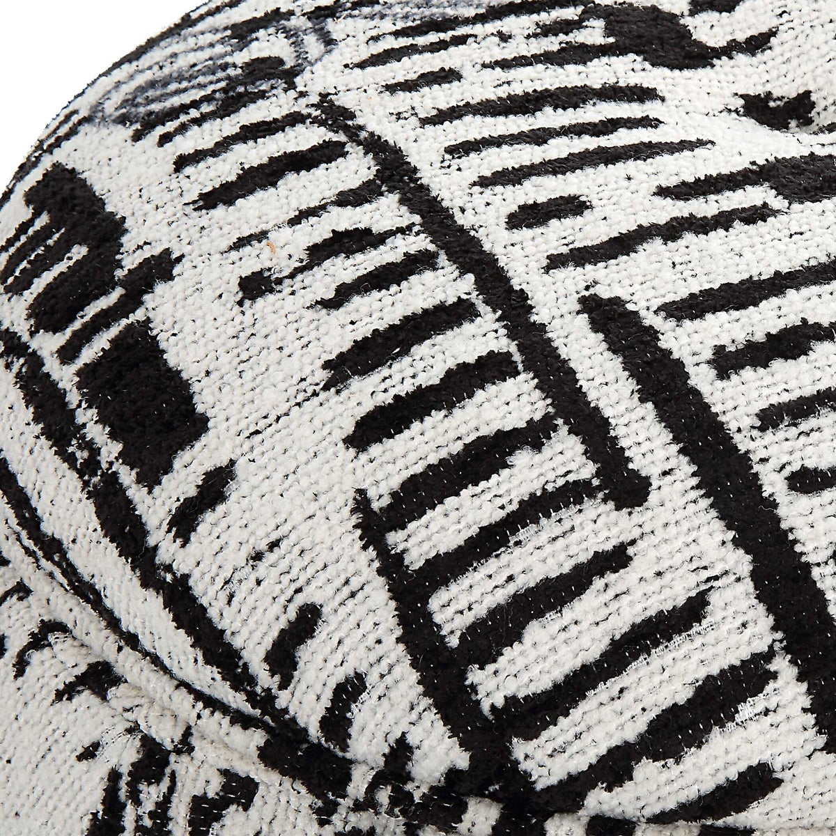 Dialogue Poof Ottoman - Black / White by Uttermost - View 6