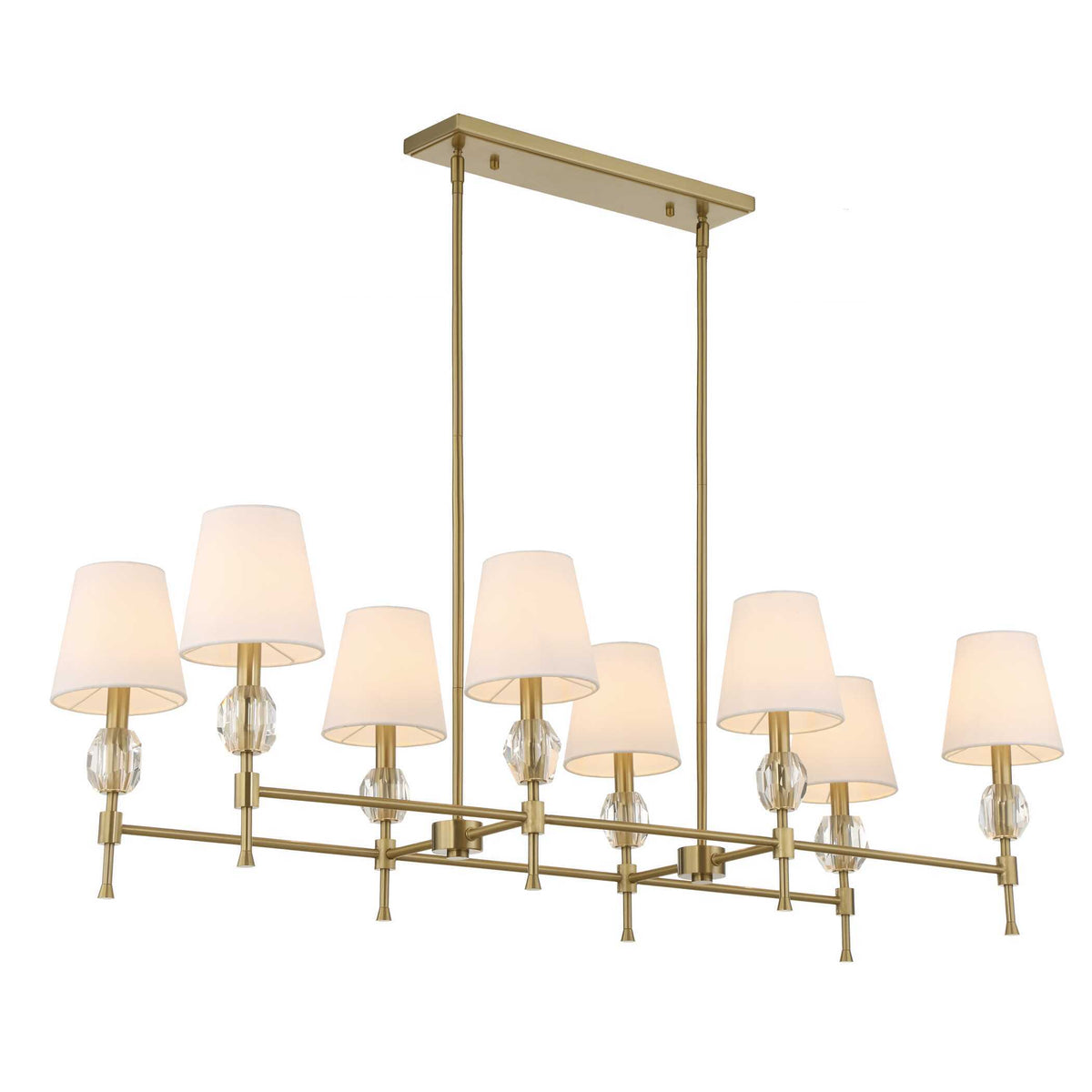 Arques 8 Light Linear Chandelier White / Gold - Gold / White by Uttermost - View 4