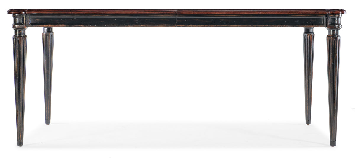 Charleston Rectangle Leg Dining Table With 2-22" leaves - Dark Brown / Black by Hooker Furniture - View 7