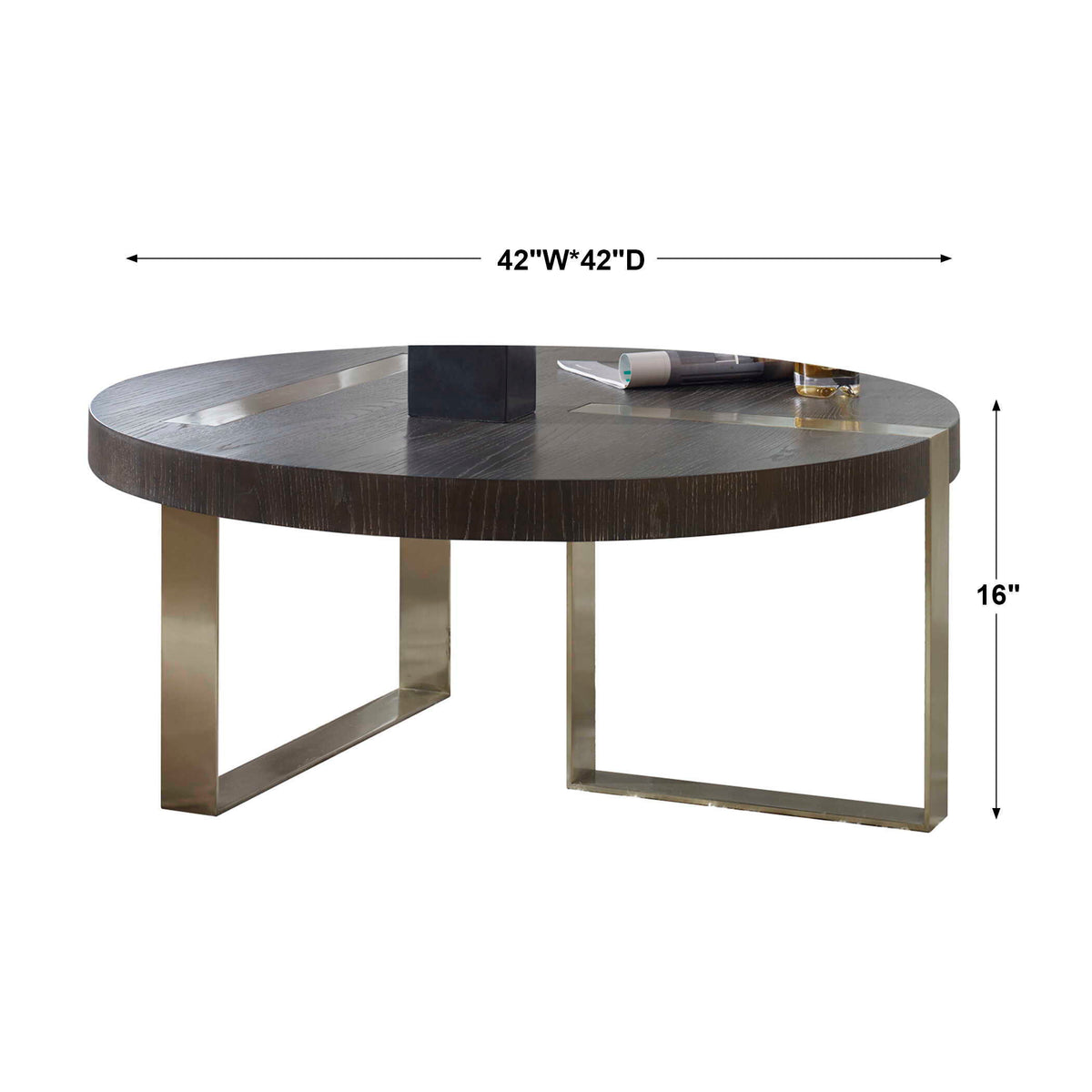 Converge Round Coffee Table - Black / Silver by Uttermost - View 5