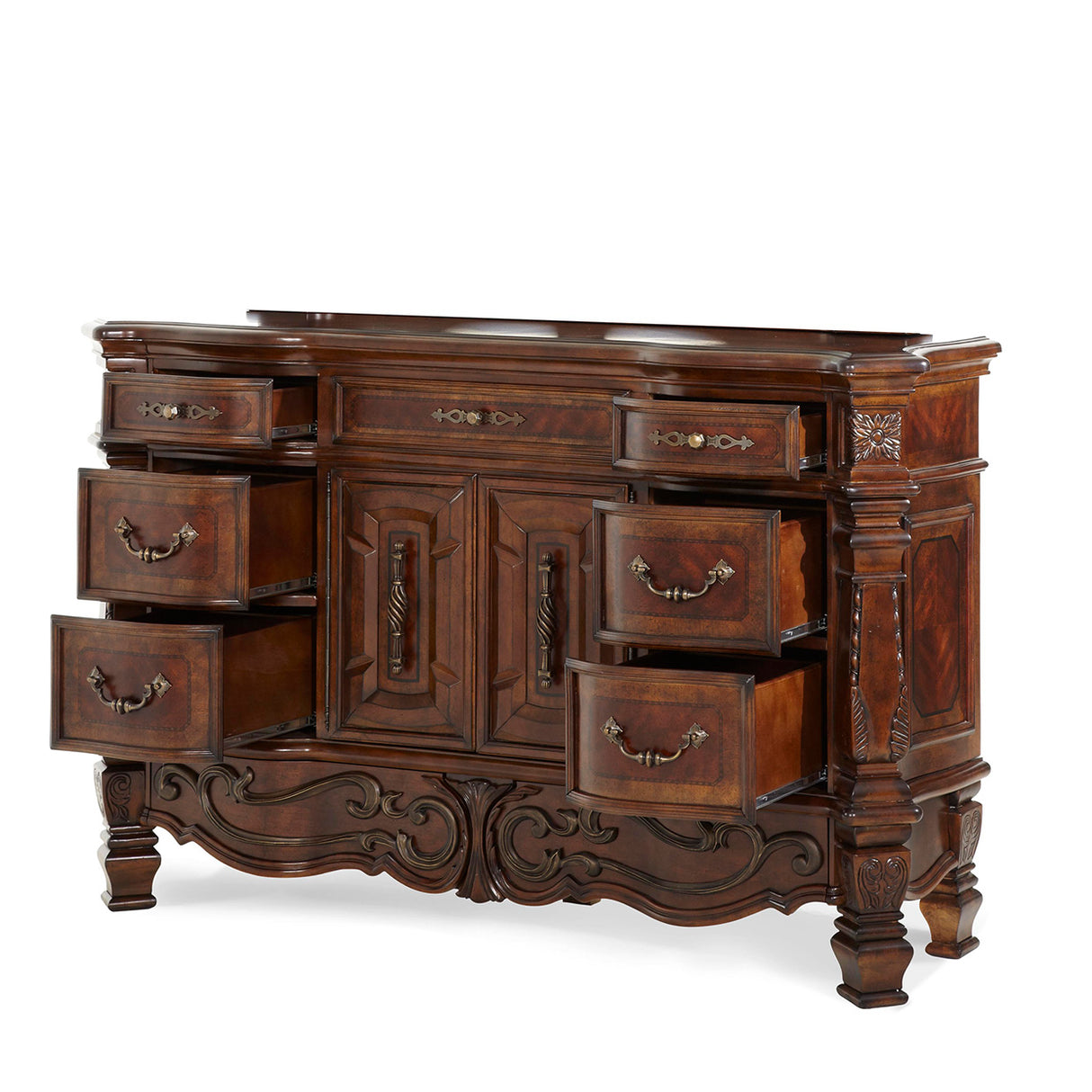 Windsor Court Dresser 9-Drawer Vintage Fruitwood – AICO Furniture - sold by Home Elegance USA