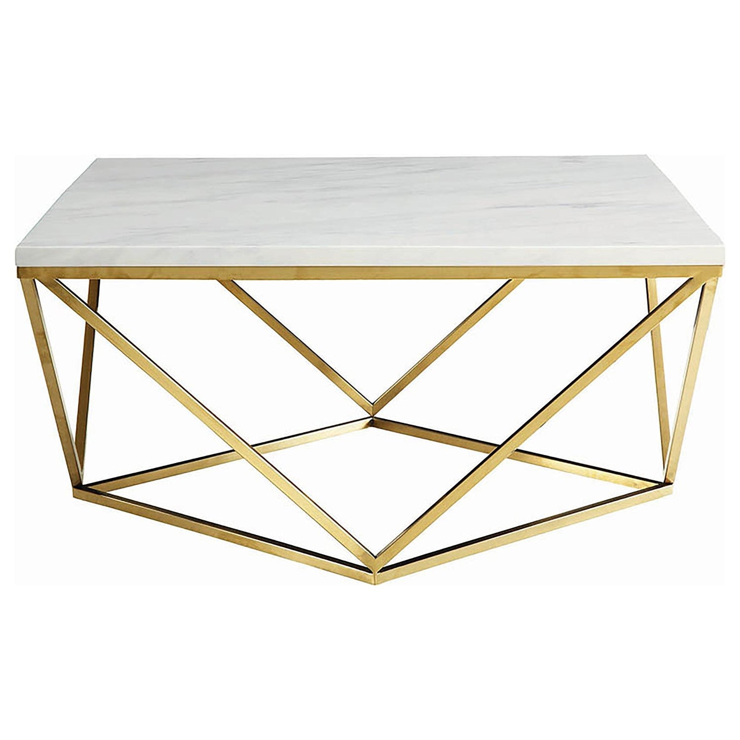 Coffee Table - Meryl Square Coffee Table White and Gold