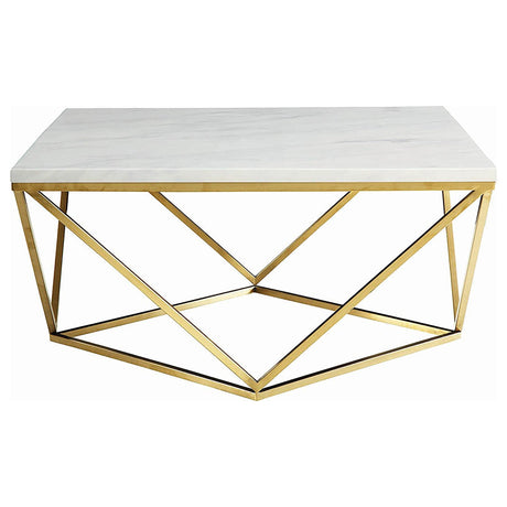 Coffee Table - Meryl Square Coffee Table White and Gold
