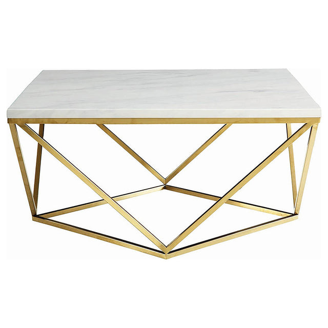 Coffee Table - Meryl Square Coffee Table White and Gold