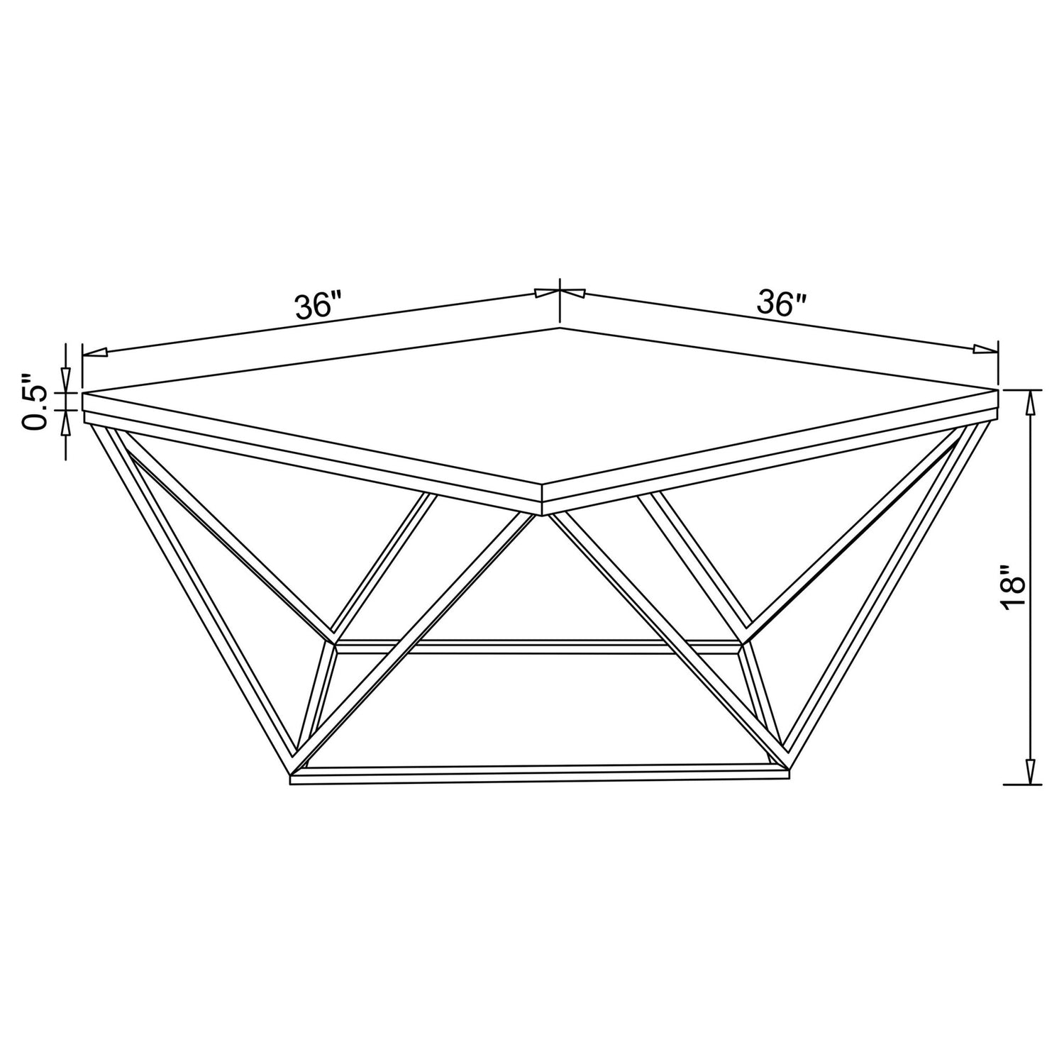 Coffee Table - Meryl Square Coffee Table White and Gold