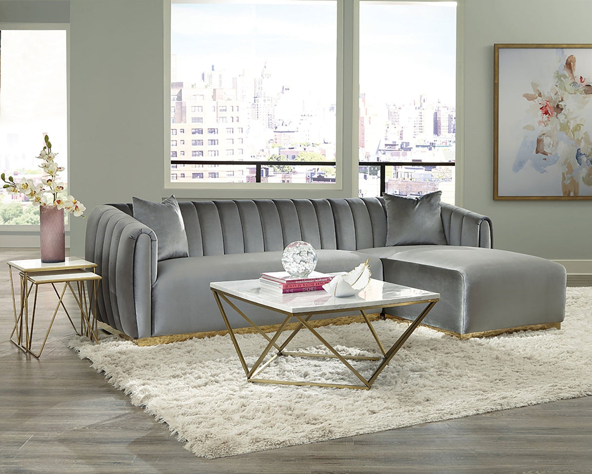 Coffee Table - Meryl Square Coffee Table White and Gold