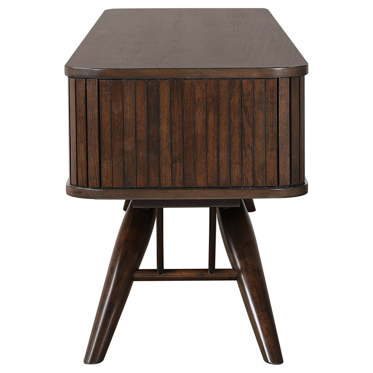 Valna Rectangular 71" TV Stand with Sliding Doors Walnut | Coaster | Home Elegance USA