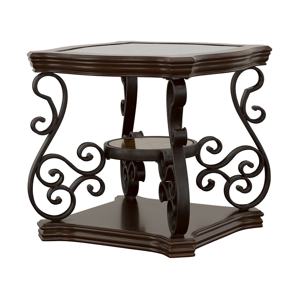 End Table - Laney End Table Deep Merlot and Clear