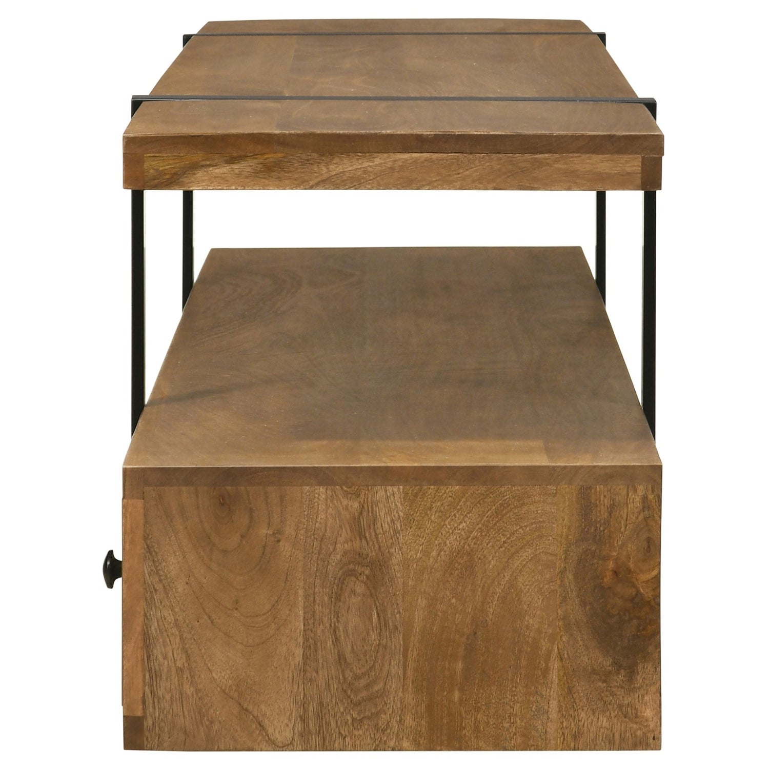 Otto 4 - drawer Solid Wood 70" TV Stand Brown and Gunmetal | Coaster | Home Elegance USA