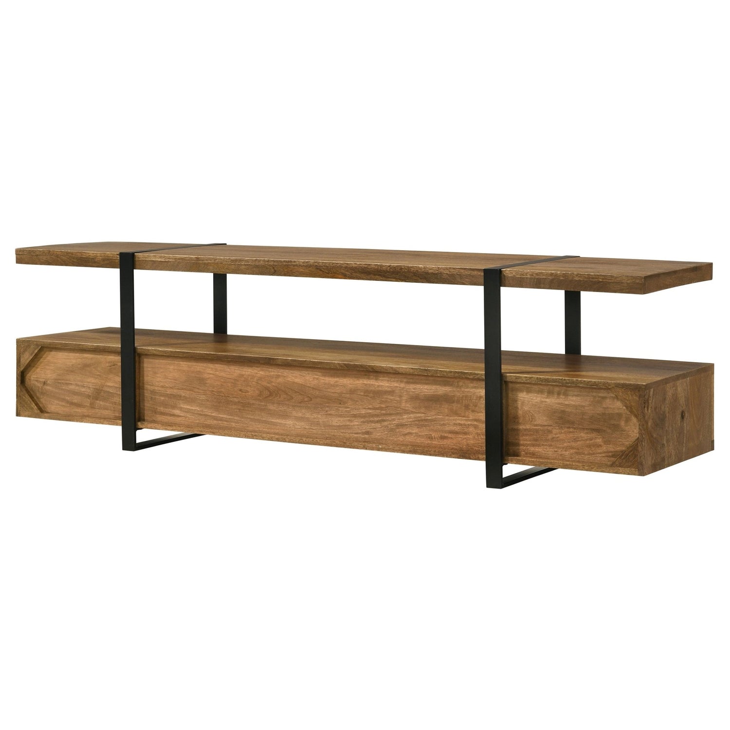 Otto 4 - drawer Solid Wood 70" TV Stand Brown and Gunmetal | Coaster | Home Elegance USA