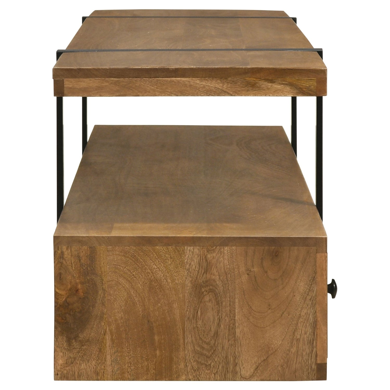 Otto 4 - drawer Solid Wood 70" TV Stand Brown and Gunmetal | Coaster | Home Elegance USA