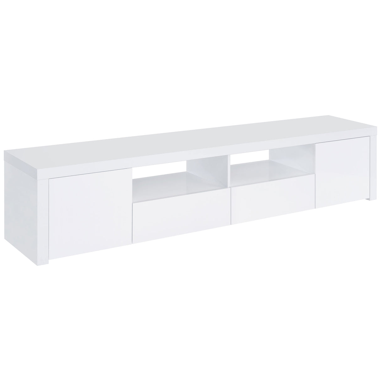 Jude 2 - door 79" TV Stand With Drawers White High Gloss | Coaster | Home Elegance USA