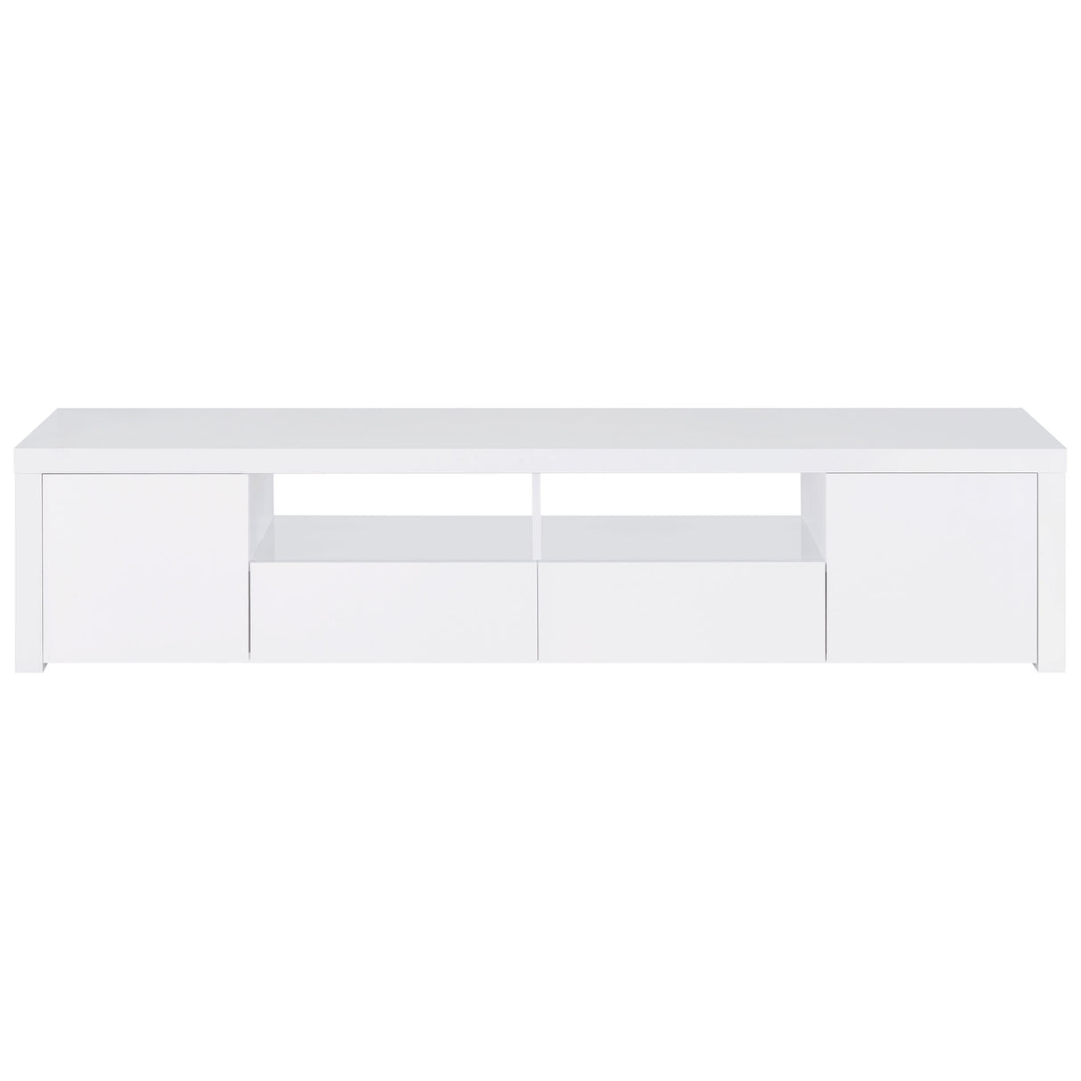 Jude 2 - door 79" TV Stand With Drawers White High Gloss | Coaster | Home Elegance USA