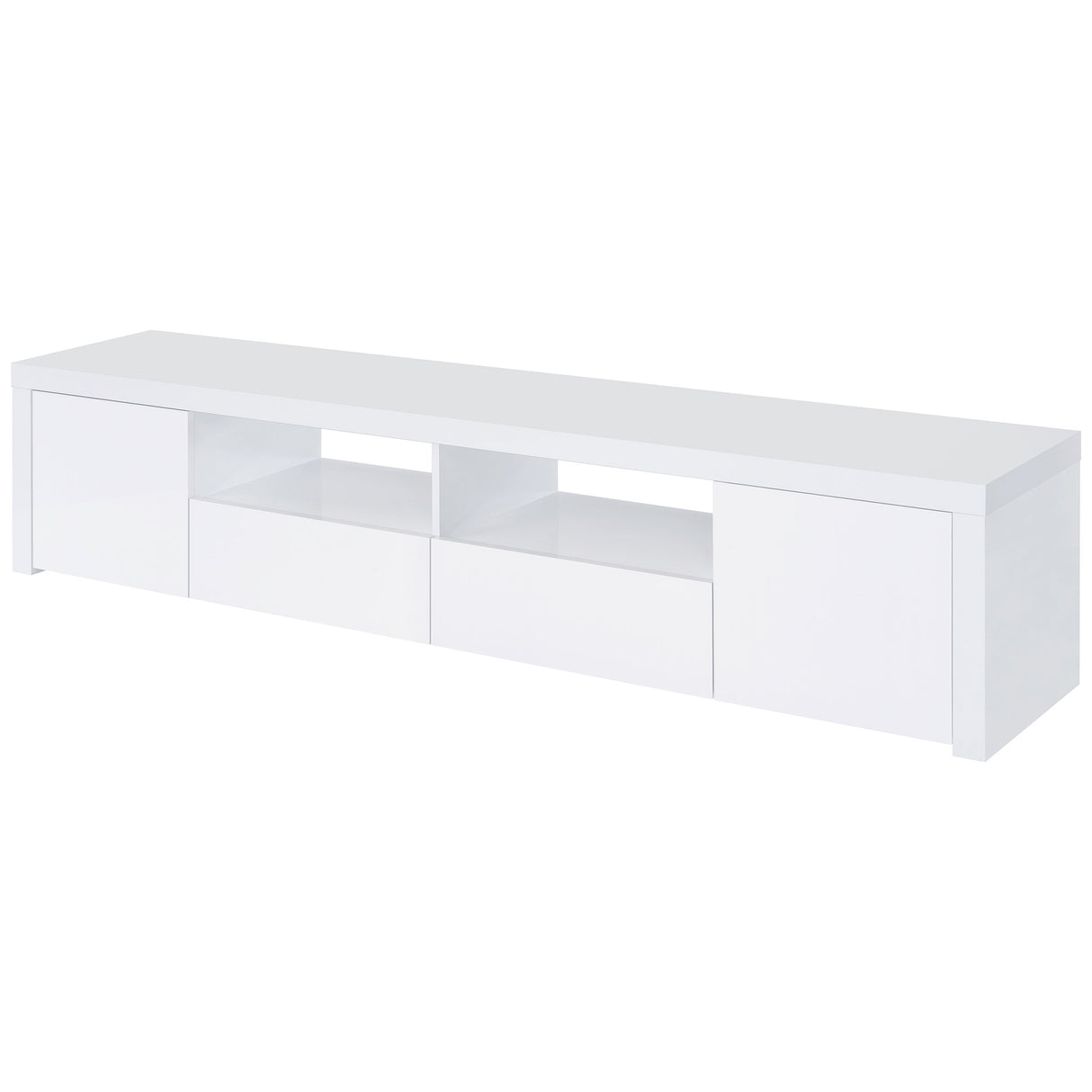 Jude 2 - door 79" TV Stand With Drawers White High Gloss | Coaster | Home Elegance USA