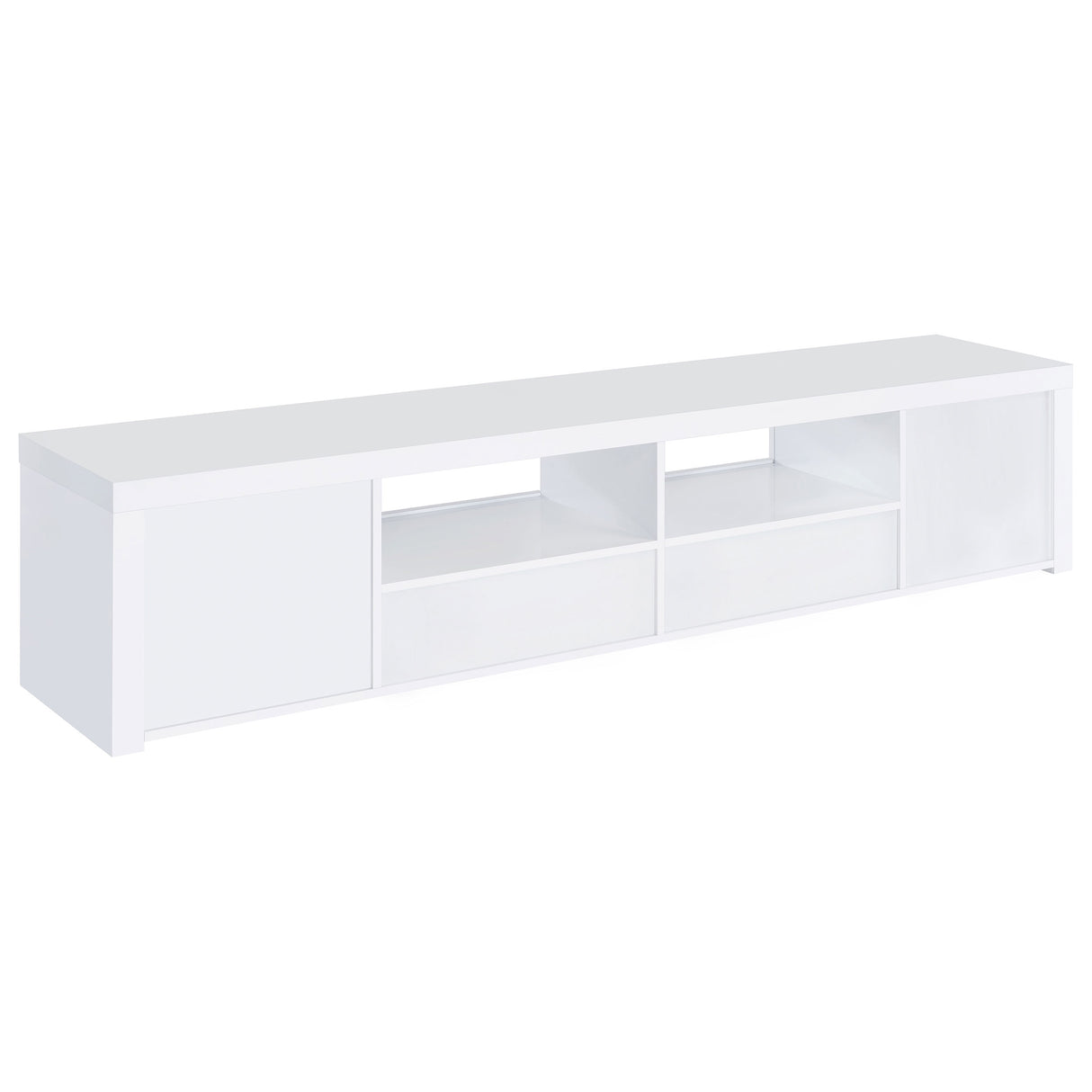Jude 2 - door 79" TV Stand With Drawers White High Gloss | Coaster | Home Elegance USA
