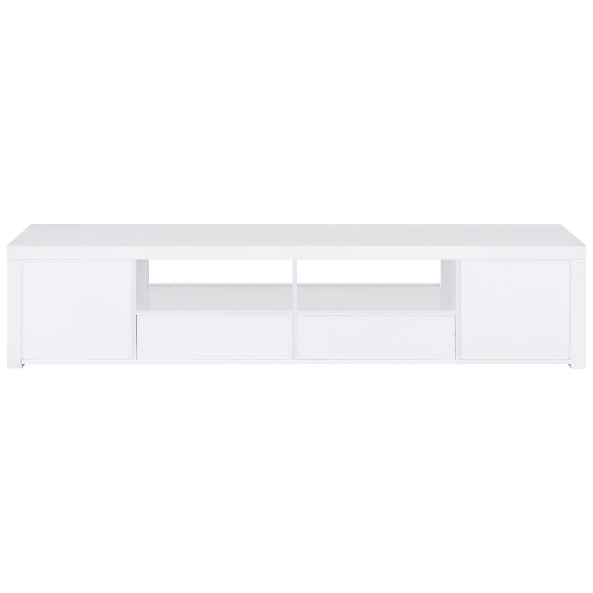 Jude 2 - door 79" TV Stand With Drawers White High Gloss | Coaster | Home Elegance USA