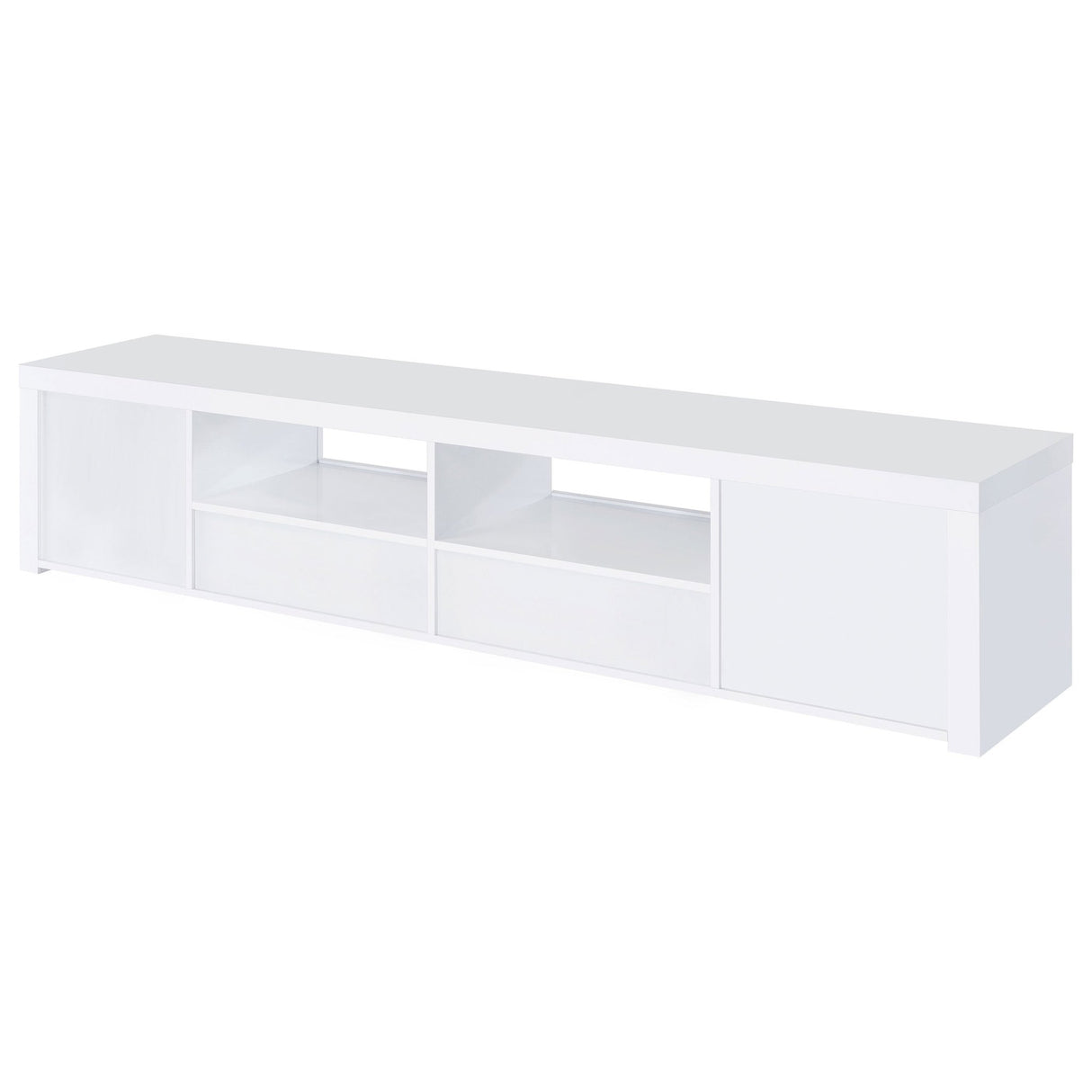 Jude 2 - door 79" TV Stand With Drawers White High Gloss | Coaster | Home Elegance USA