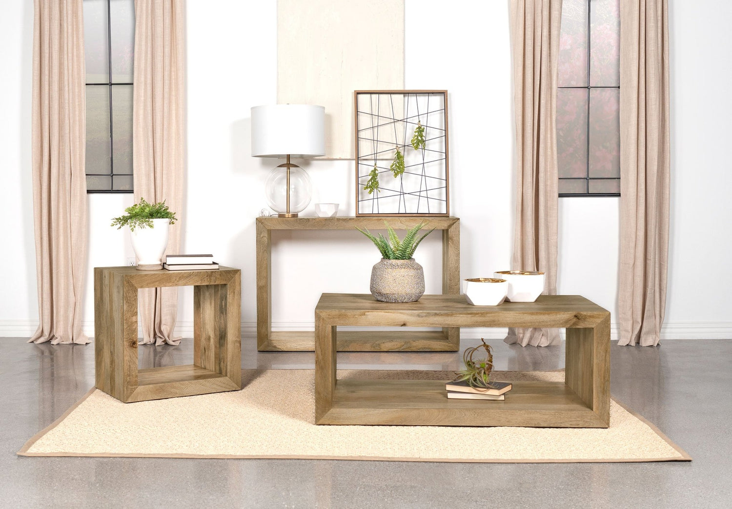 Benton Rectangular Solid Wood Sofa Table Natural | Coaster | Home Elegance USA