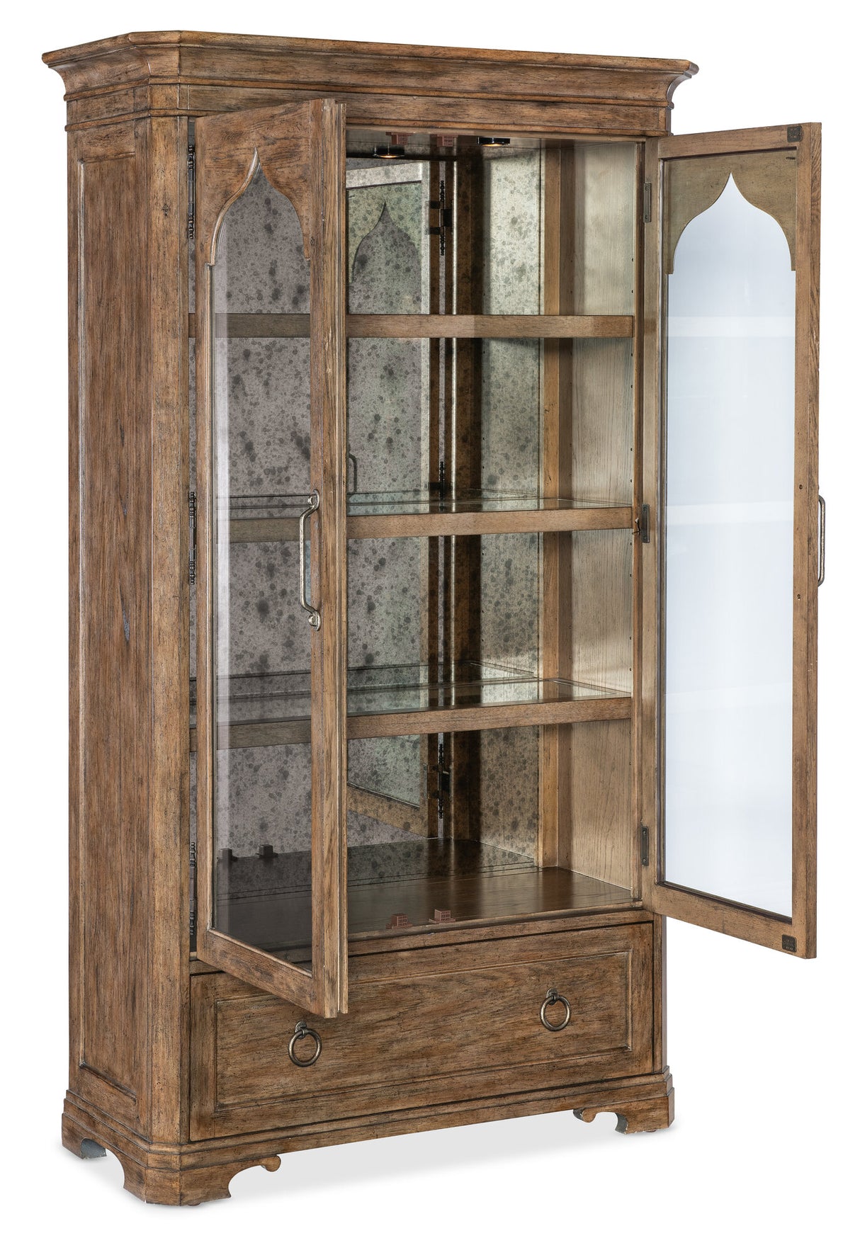 Vinca Carved Cabinet by M in Mahogany Solids & Mirrored Glass