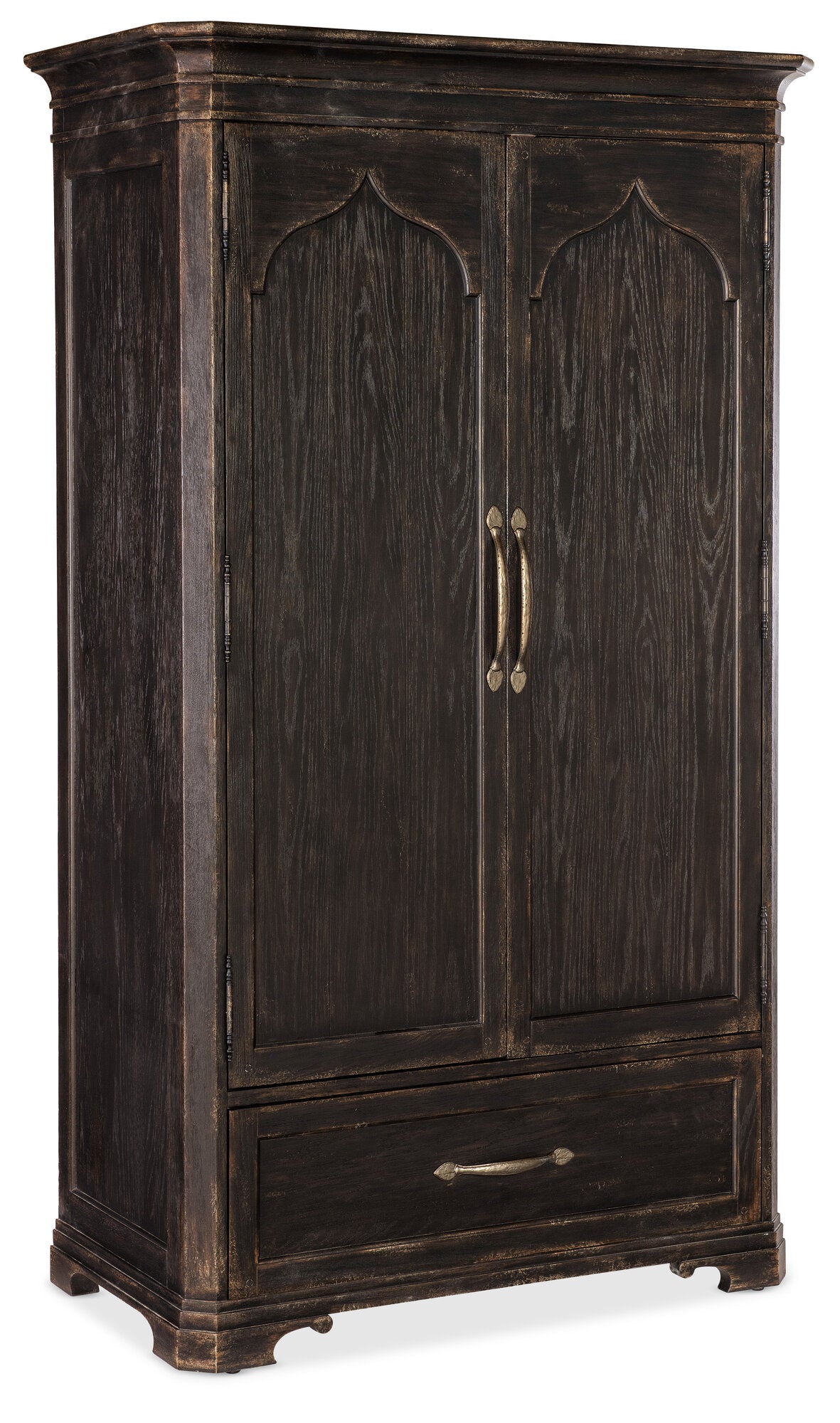 Americana Wardrobe by Hooker Furniture in Oak Veneers & Mirror Glass
