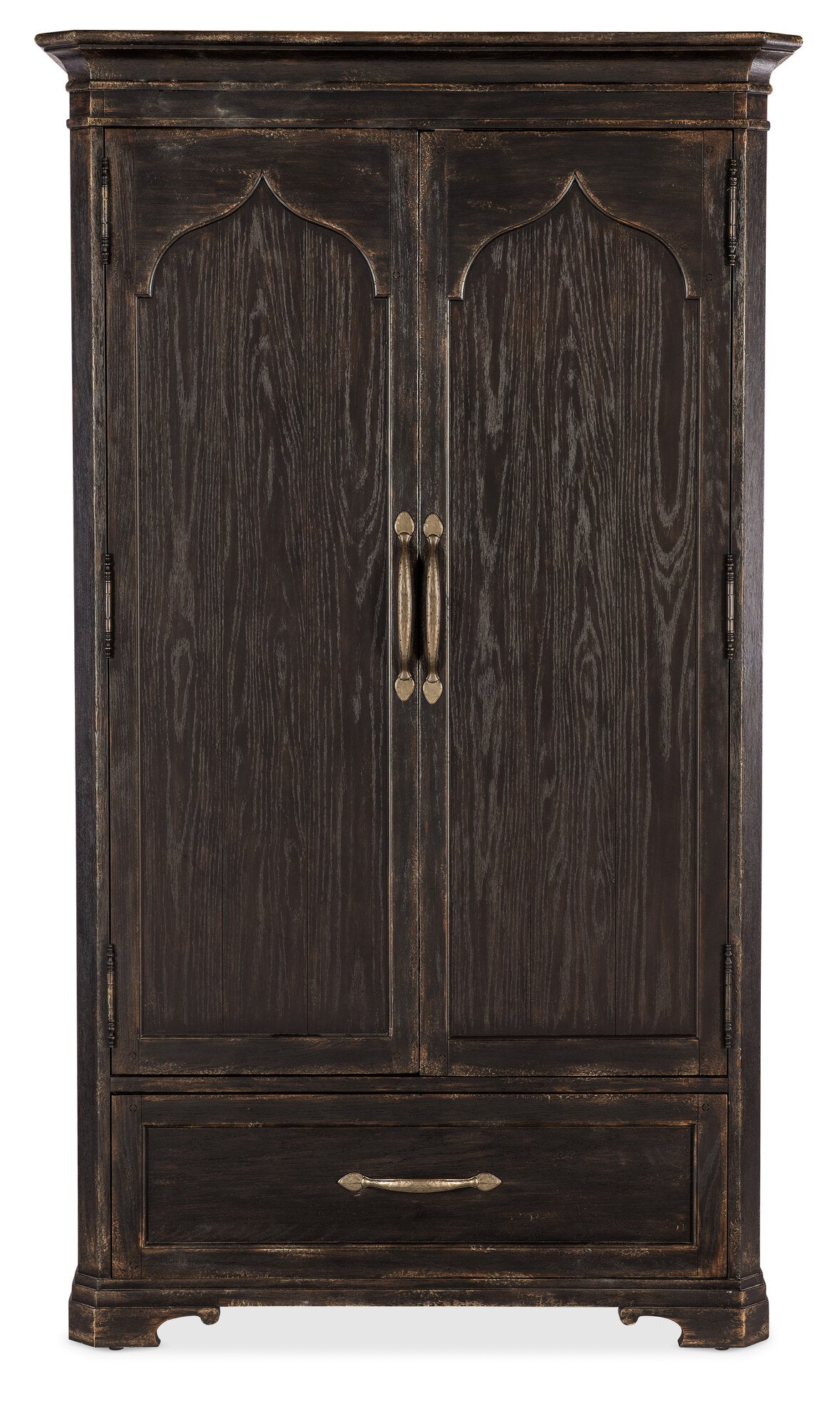 Americana Wardrobe by Hooker Furniture in Oak Veneers & Mirror Glass