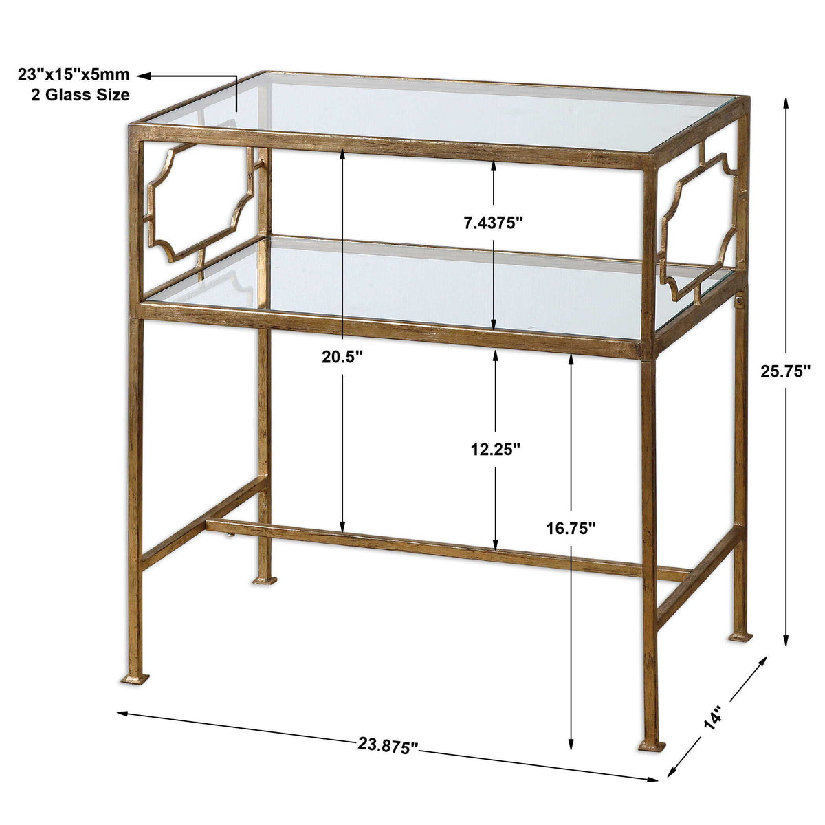 Genell Side Table - Gold by Uttermost - View 8