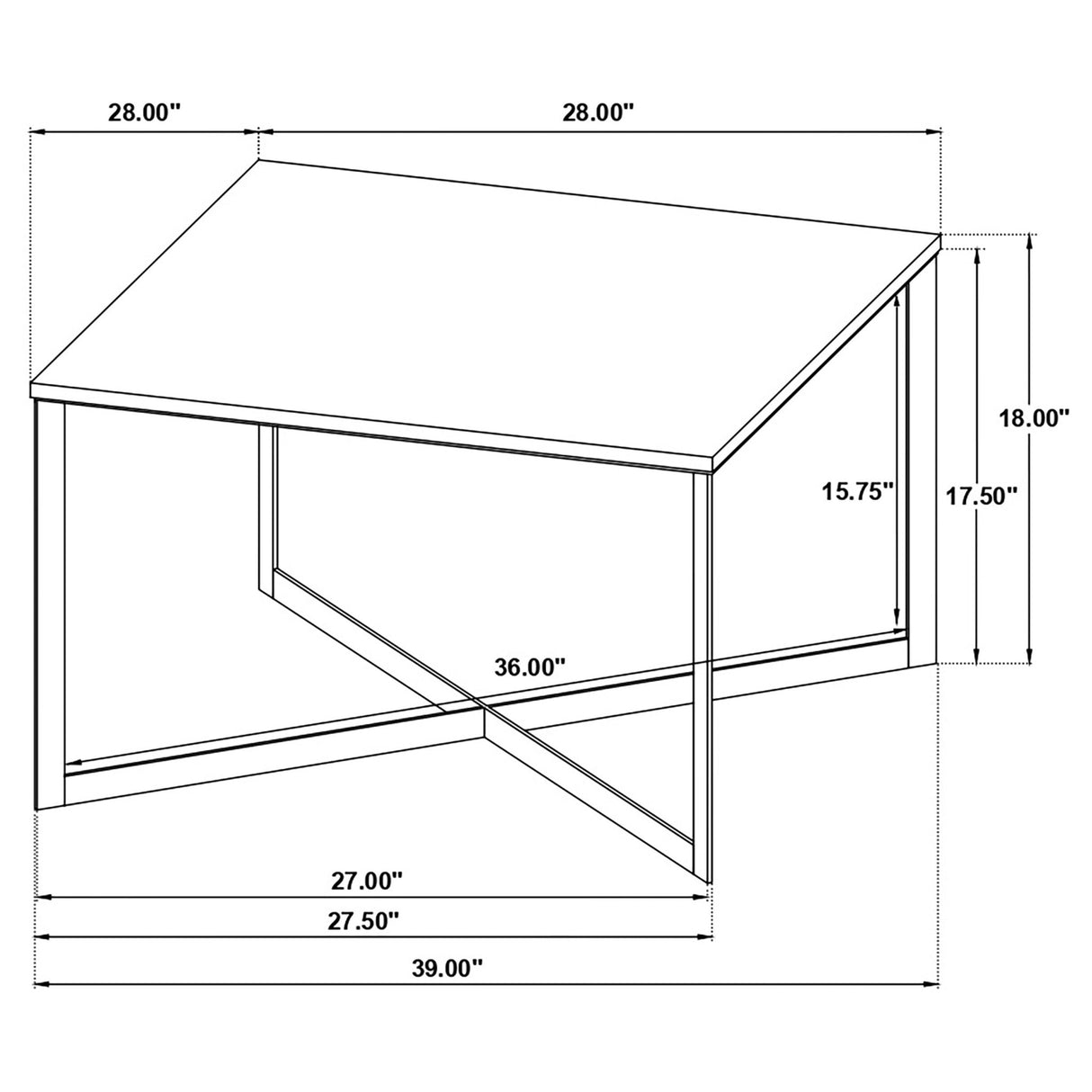 Coffee Table - Tobin Square Marble Top Coffee Table White and Black